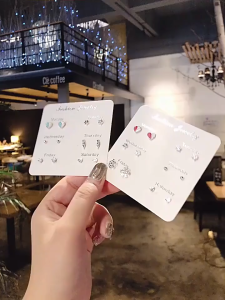 6-7 Pair Set Crystal Heart Silver Stud Earrings Korean Pearl Weekly Ear Studs Jewelry Women Girl Gifts