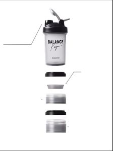 Shake Cup Protein Shaker Blender Bottle GYM Water Bottle Compartment Set 500ml