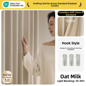 JINCHAN | 10A Antibacterial Class A Light Blocking No Drilling Curtains