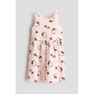 Hello Kitty Print Sleeveless Skirt for Girls Childrens Clothing HM Brand Summer Dress Pure Cotton Fabric Age 18M-18Y