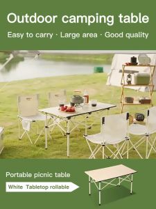 MBS*Outdoor folding table camping equipment portable camping table and chair camping tools and equipment aluminum alloy egg roll table field supplies equipment set portable folding camping table with tote bag outdoor camping fishing picnic gathering table