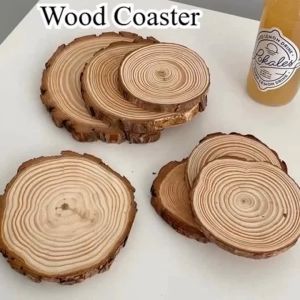 3PCS 10cm Round Wood Coaster Minimalist Natural DIY Painting Circles Ornaments Craft Supplies