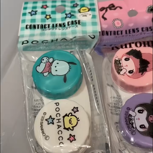 Sanrio Cute Melody Cinnamoroll Contact Lens Case Portable Eyewear Container Bekas Simpanan Kanta Lekap 三丽鸥树脂隐形眼镜收纳盒