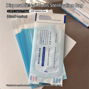 Kraft Nail Sterilization Bags Self-sealing Disinfectant Pouch for Gel Cat Eye Polish Disposable Pack UV Disinfection Tools