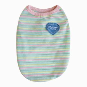 New Summer Thin Dog Vest Small Size Stripe Design Maltese Dog Shirt Two Legs Bared Vest Casual Style Pet Clothing Accessory