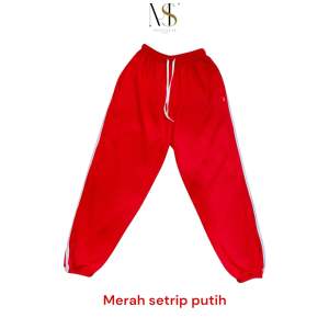 Mastyle Celana Jogger Merah Putih Lis Strip Dewasa Sweatpants Jogger Sport Edisi Kemerdekaan Size M-XXL Max BB 80kg