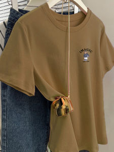 เสื้อยืดคอกลมแขนสั้นทรงสลิมฟิตสำหรับผู้หญิง เสื้อเชิ้ตทรงเข้ารูป ทรงหลวม สไตล์เกาหลี ทรงเข้ารูป แขนสั้น เสื้อเชิ้ตผู้หญิง