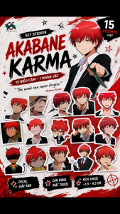 [Lớp học ám sát] - Set 10/15 Sticker Karma Akabane anime/manga Assassination Classroom hình dán trang trí chống nước chống xước