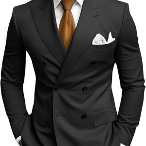 Wedding 2-Pieces Slim Fit Formal Business Notch Lapel Blazer Tuxedo Groomsmen Set with Jacket Pant Mens Suit