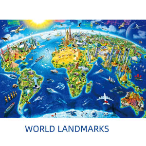 Jigsaw Puzzle for Adults 500/1000/1200/2000PCS World Famous Landmarks Artwork Mindful Game Stress Relief Decor Gift