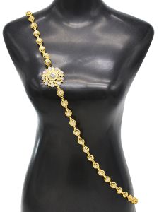 Golden Lijiang Ethnic Dai Shoulder Chain Body Waist Jewelry Travel Photography Accessory Fashionable Alloy Ethnic Style Necklace