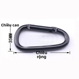 6 Chiếc Đen Loại D Móc Hợp Kim Nhôm Bền Đẹp Đi Bộ Đường Dài Ngoài Trời Ba Lô Khóa Leo Núi Móc Chìa Khóa Đa Năng Ngoài Trời Gear