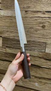 Dao cắt sashimi Nhật dài 42cm không rỉ sắc bén lưỡi dài cán gỗ đầm tay (cam kết chất lượng) - Dao làm bếp