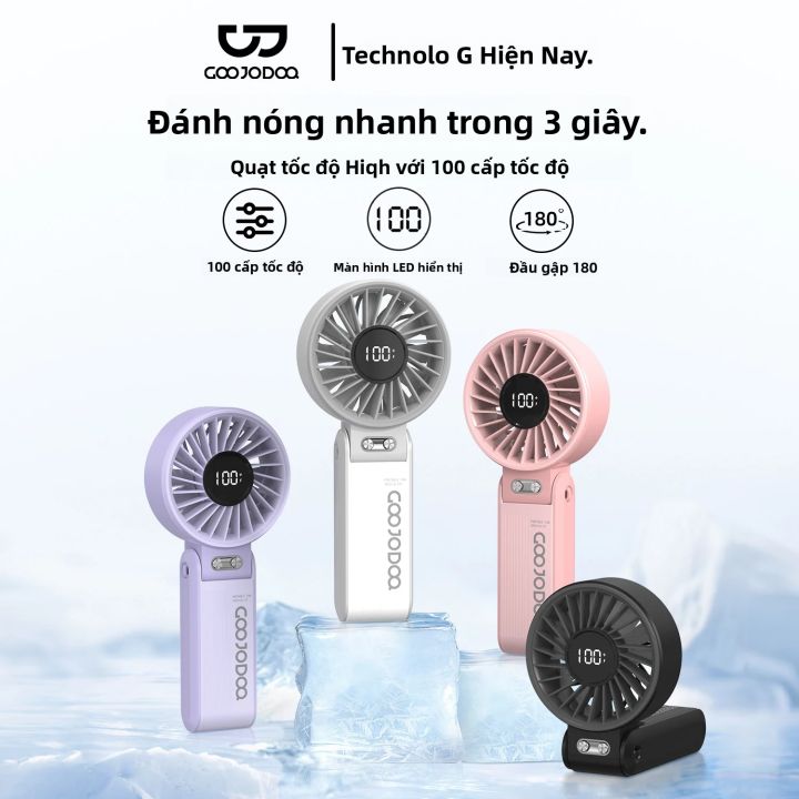 Quạt Cầm Tay Mini GOOJODOQ Có Thể Điều Chỉnh Tốc Độ 100 Cấp Độ Luồng ...