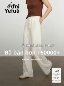 Eifini | Quần Dệt Kim Ống Suông Không Sắt Cho Dáng Quả Lê Thu Đông