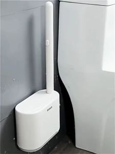 Ecoco Disposable Toilet Brush Wall Mounted 360 Revolving Head with Cleaning Liquid inside Long Handle