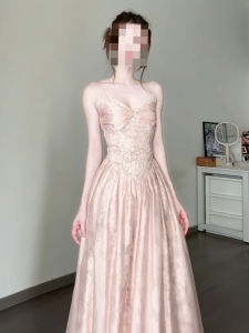 Karrar betsey | Stylish Elegant Pink Satin Summer Dress