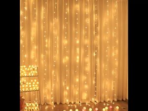 STARZ - 3 x 3 Meter Splash Proof Led Fairy Curtain Lights Ambience Lights for Wedding Party Decoration Drop Down icicle Lights Christmas Lightings