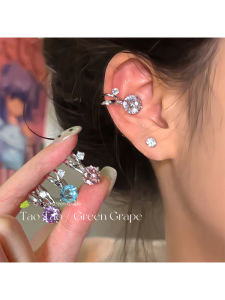 Stunning Sparkling Pearl Zircon Clip-On Earrings for Women No Piercing Required Fashionable Unique High-End Lightweight Luxury Jewelry