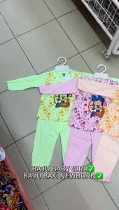 NEWBORN BABY GIRL SHIRT & PANT SET/BAJU BABY NEWBORN/BAJU BAYI CARTOON SET/BABY GIFT SET COTTON GOOD QUALITY READY STOCK