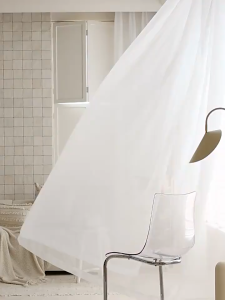 Nicedays White Sheer Curtain Langsir Putih Soft Day Curtain Ready Made Hook & Ring Plain Minimal Window