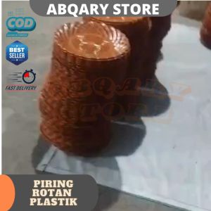 Paket 3 Lusin Piring Makan Rotan Plastik Isi 36Pcs