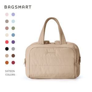 BAGSMART | BAGSMART Lightweight Travel Toiletry Bag for Women Portable Wide-open Cosmetic Bag with Handle Travel Makeup Bag