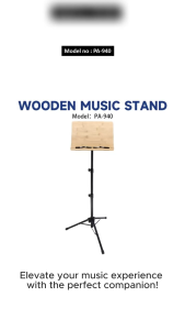 Wood Panel Sheet Small Music Stand With Adjustable Height