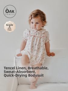 OAK FAMILY | Tencel Linen Baby Onesie Bubble Sleeve Summer 1pc