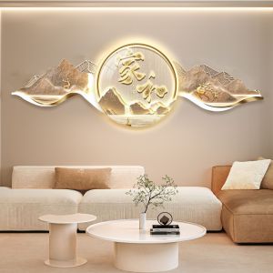 Abstract LED Lighted Wall Art Living Room Sofa Background Combination Paintings Mountain behind Style Luxury Decorative Pieces