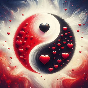 Oil Painting By Numbers Red Black Heart Balance Portraits DIY Number Drawing Canvas Pictures By Numbers Home Decor Large Size