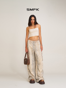 SMFK | Vintage Camo Cross Casual Trousers Straight Cut