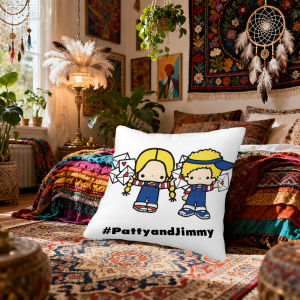 Sanrio | Sanrio Patty and Jimmy Pillow Covers Cartoon Sofa Decorative Home Double-sided Printing Short Plush Cushion Cover Christmas gift