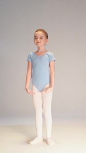 Kids Short Sleeve Ballet Leotards Girls Black Dance Bodysuit for Gymnastics/Dancing/Skating/Swimming In Summer