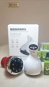 Model 8887 Rechargeable Gua Sha Scrapping Massager And Cupping Therapy Tool Handheld Physical Therapy Gua Sha Massage Device With Heat And Suction For Pain Relief In The BodyRed colour. 钢珠电动刮痧拔罐仪智能真空负压理疗仪脉冲微电流加热引力操盘手