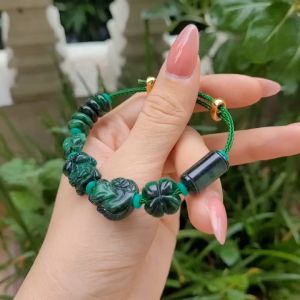 Vòng cáp lu thống ngũ điếu cỏ 4 lá hồ ly tỳ hưu CTST - Phong Thủy TUDO