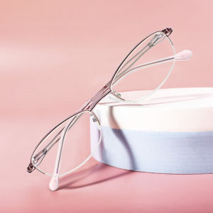 Kính đọc sách cho phụ nữ Đèn xanh dương chặn gọng kim loại nửa gọng kính mắt viễn thị chống tia cực tím/mỏi mắt/chói diopters đến + 4.0