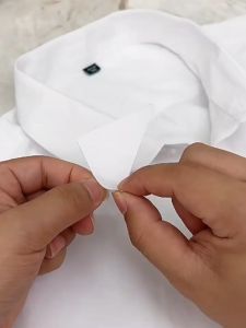 80PCS Collar Sticker Polo T-Shirt Stand Collar Shaper Fixed Pads Anti-roll Adhesive Clear Triangle Tape Shirts Collar Tidy Stickers