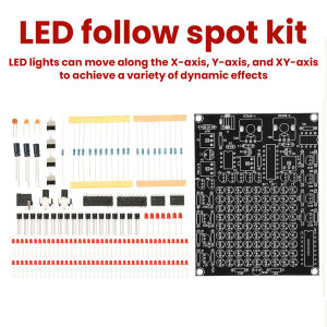 DIY LED Follow Spot Kit DC 4.5-9V Gaming X/Y-Axis Movement Adjustable Speed Running Lights DIY Soldering Kit 81 Indicator Lights