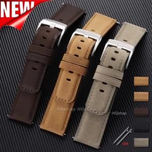 Premium Matte Leather Watch Strap 20mm 22mm Universal Bracelet Quick Release Business Men Women Cowhide Wrist Band Accessories