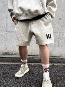 Quần Short Thể Thao Cotton Cỡ Lớn Cho Nam Mùa Hè Thường Ngày Rộng Rãi Thoải Mái in Sọc Quần Dài Năm Điểm