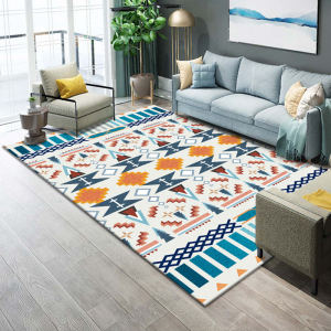 Modern Nordic Style Geometric Pattern Carpet Rectangle Living Room Bedroom Sofa Coffee Table Area Rug Machine Washable
