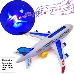 Đồ Chơi Máy Bay Chiếu Sáng Cho Trẻ Em Có Nhạc Và Đèn Máy Bay Giáo Dục Tự Động Tránh Chướng Ngại Vật Quà Tặng Cho Bé Trai Từ 3-12 Tuổi