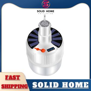 SOLID HOME LED Light Bulb Rechargeable Solar Power Hanging Lamp Portable Outdoors Light Household Emergency Light