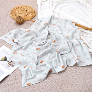 HappyFlute 1PC 100x100cm Muslin Baby Blanket Soft Cotton Swaddle Wrap Comfortable Blanket for Babies