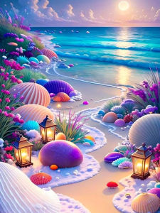 Bộ Tranh Sơn Dầu Phong Cảnh Biển Cỡ Lớn Tự Làm Theo Số Bộ Dụng Cụ Vẽ Tranh Trên Vải Bố Trang Trí Nhà Cửa Dành Cho Người Mới Bắt Đầu Và Nghệ Sĩ