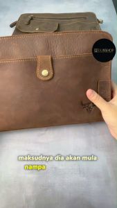 L Size Rush Rider Clutch Bag Men Cow Leather Handcarry Bag 2 Way Use Sling Bag Hand Carry