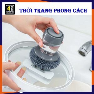 Dụng Cụ Chà Xoong Nồi Có Tay Cầm Tích Hợp Khay Chứa Nước Rửa Chén Thông Minh / Miếng cọ xoong nồi cọ bếp cọ rửa bát đĩa có bình chứa tiện lợi
