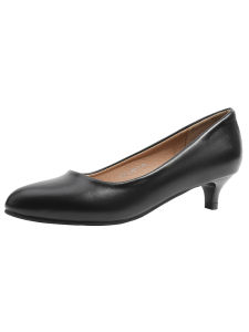 Professional Interview Soft Sole Black Leather Low Heel Shoes 3cm