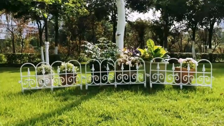 รั้วพลาสติก DIY สีขาว 58x34 ซม. สำหรับรั้วผัก